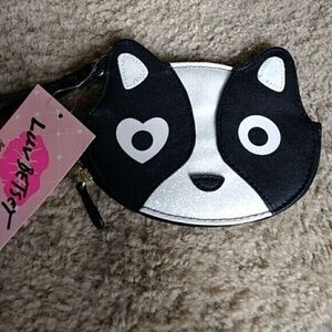*Sale* Betsey Johnson Black and White Dog Wristlet